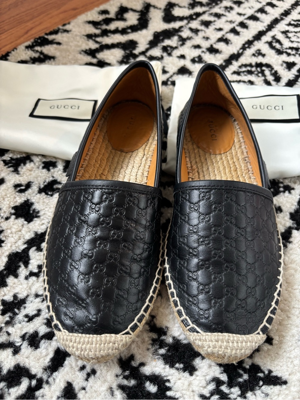 Gucci Microguccissima Nero Espadrille Flats
